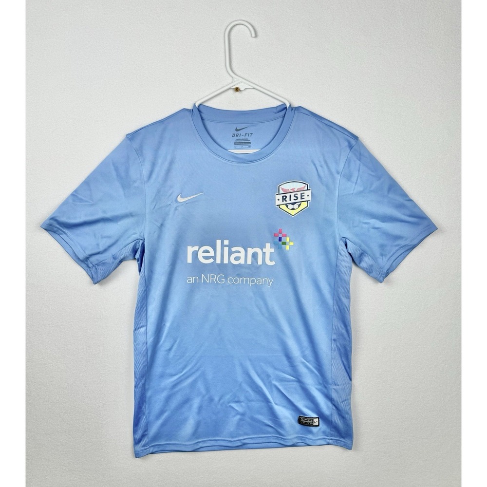 Nike Dri-FIT Rise Soccer‎ Jersey Reliant Blue Authentic Team Shirt Size Small S